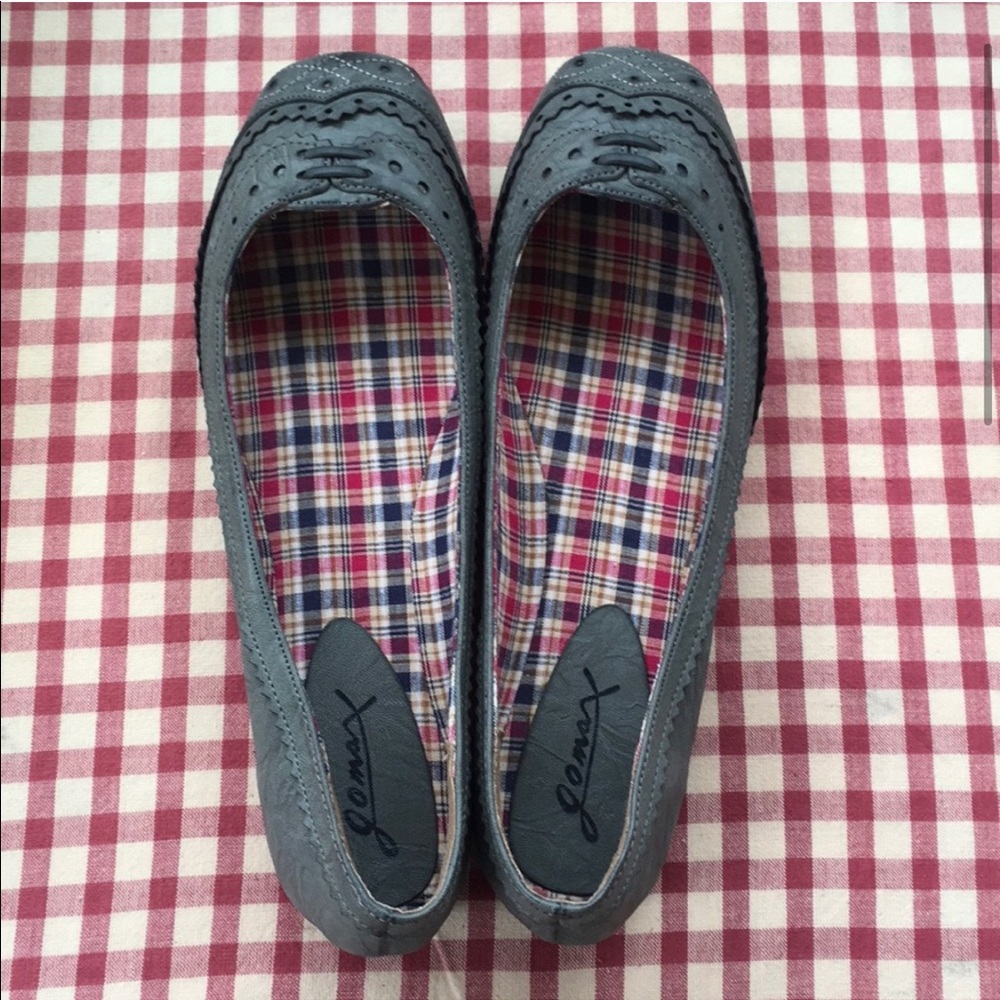 Alloy Grey Oxford Skimmer Flats Size 11